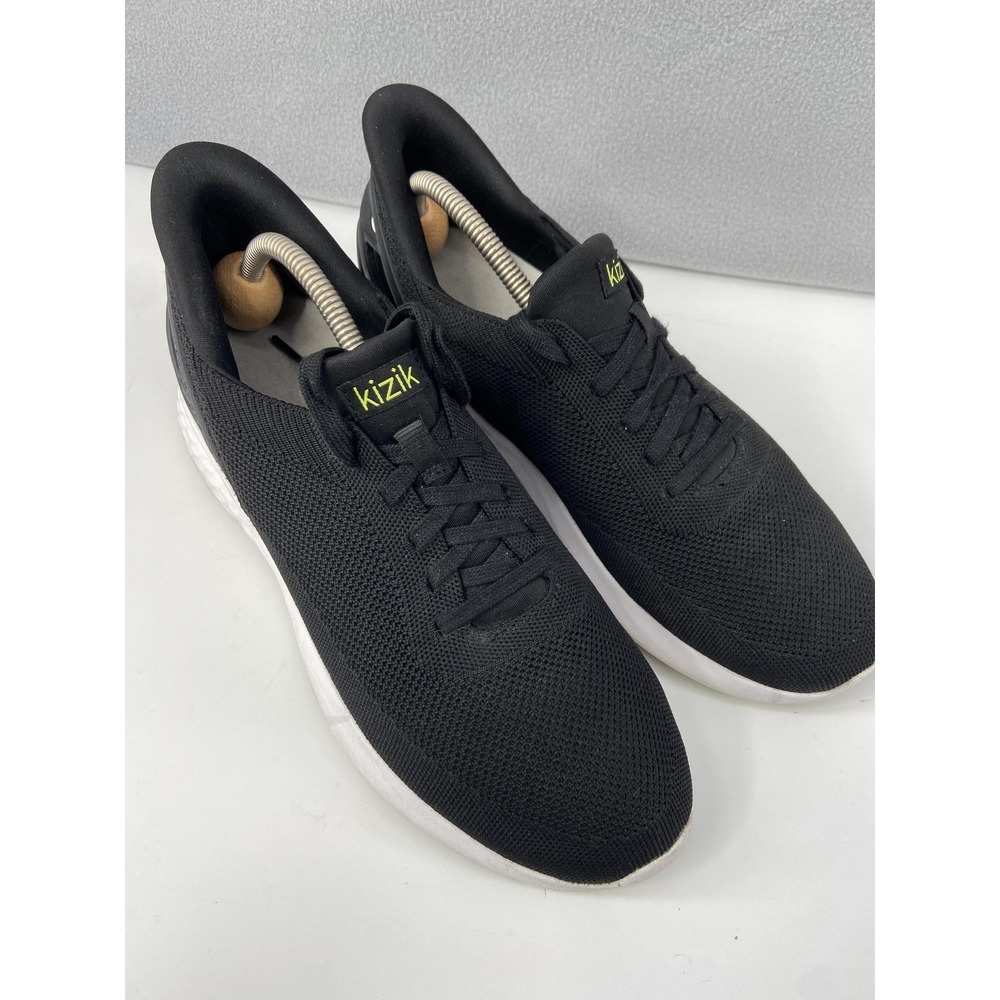 Kizik Shoes Mens 9.5 Black Athens Knit Hands Free Slip On Sneakers‎ Comfort Walk